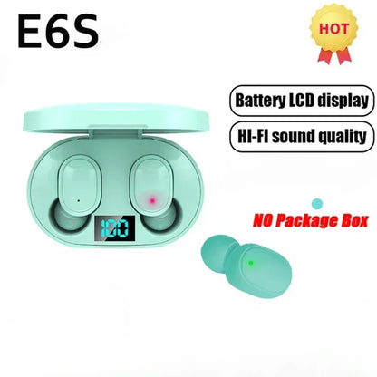 E6s sem fio bluetooth fones de ouvido tws bluetooth fone de ouvido sem fio com cancelamento de ruído