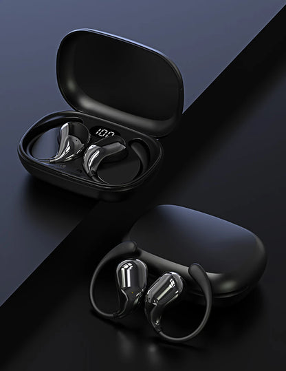 fones de ouvido bluetooth 5.4 com gancho para orelha tws sem fio fones hifi estéreo fones à prova d’água headset com display led longa autonomia earbuds com toque