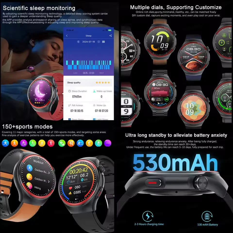smartwatch para enfermagem e saúde laser cura pressão arterial relógio inteligente masculino frequência cardíaca pulso sono chamadas bluetooth monitor corporal smartwatch