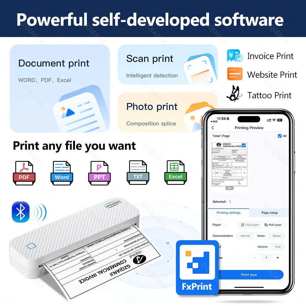 InstoPrint A4 Pro — Impressora Térmica Portátil