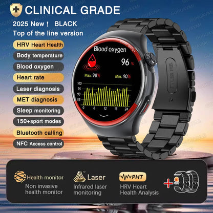 smartwatch para enfermagem e saúde laser cura pressão arterial relógio inteligente masculino frequência cardíaca pulso sono chamadas bluetooth monitor corporal smartwatch