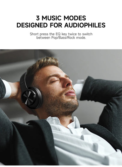Fones de ouvido Bluetooth Picun B8 com 120 horas de reprodução, modo Bluetooth 3EQ sem fio, baixa latência, chamadas viva-voz, fones de ouvido sobre a orelha