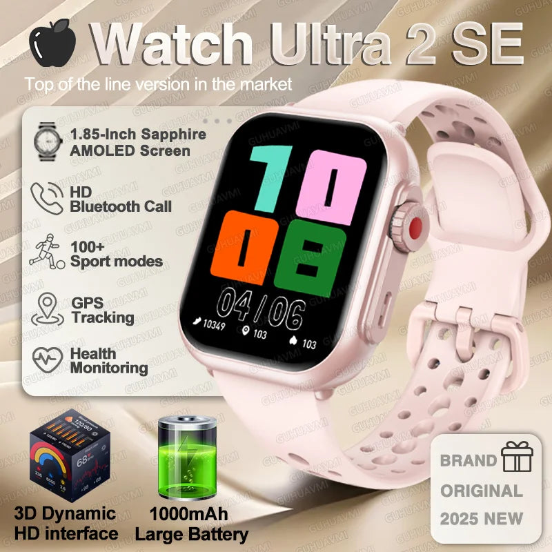 Apple Watch Ultra 2 masculino feminino pulseira inteligente bateria de 1000mAh GPS tela AMOLED chamadas por Bluetooth esportivo à prova d'água