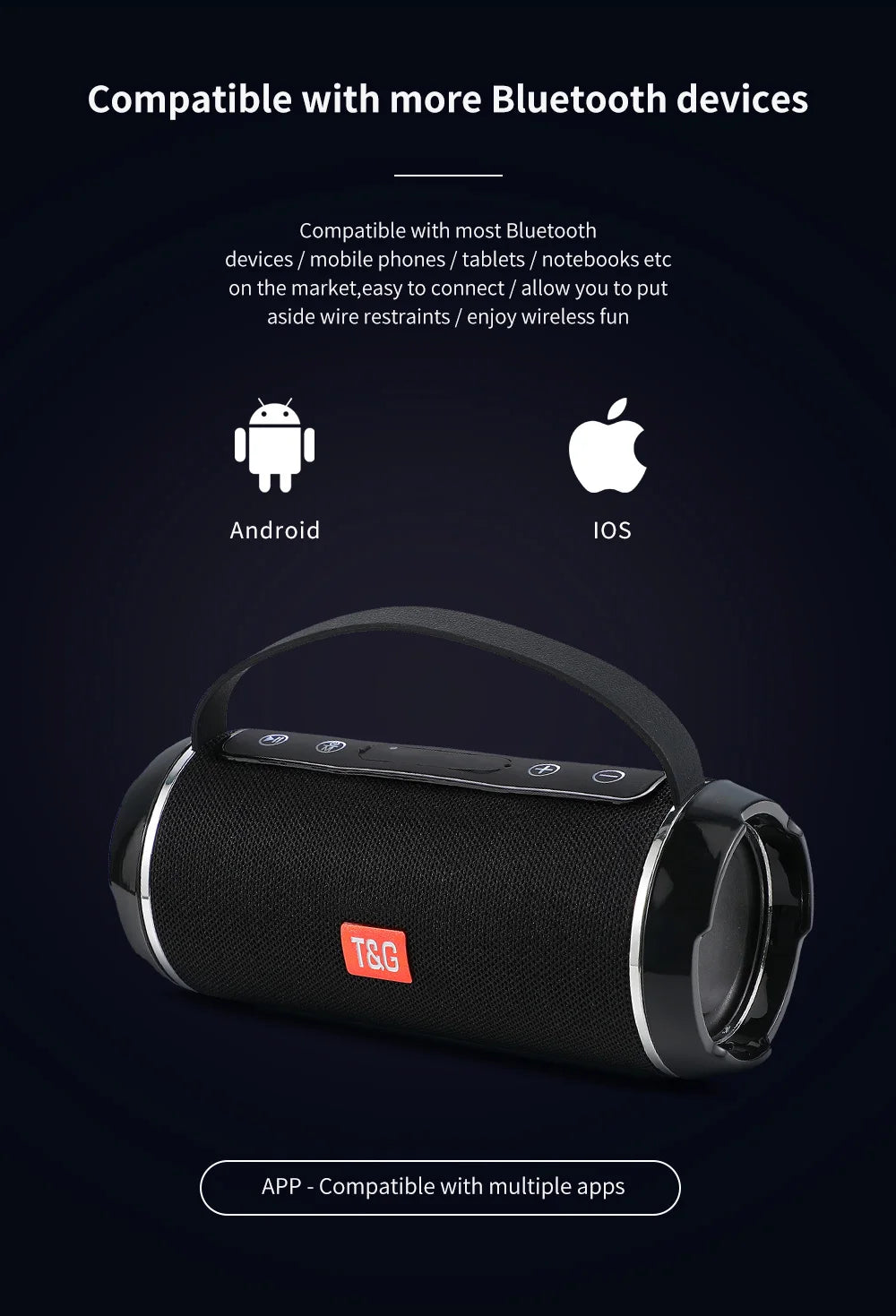 caixa de som bluetooth tg116c caixa de som portátil sem fio potente alto-falante externo com subwoofer centro musical tipo boom box