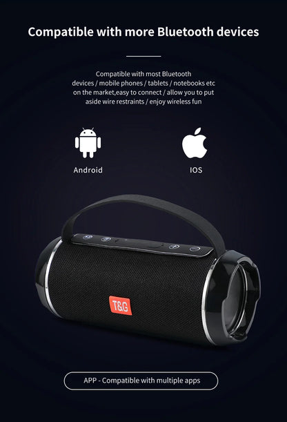 caixa de som bluetooth tg116c caixa de som portátil sem fio potente alto-falante externo com subwoofer centro musical tipo boom box