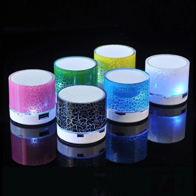 A9 Caixa de Som Bluetooth Sem Fio Colorida e Deslumbrante Mini Portátil para Exteriores Subwoofer Caixa de Som Musical para Celular Cartão TF PC