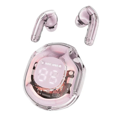 t8 pro tws fones bluetooth transparentes com display digital led fones intra-auriculares