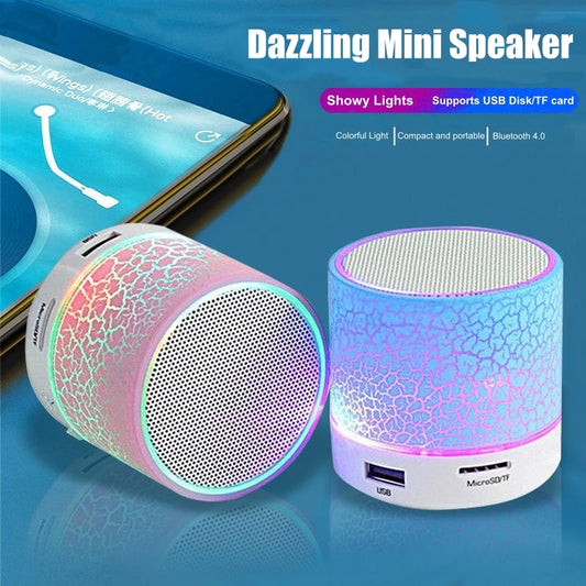 A9 Caixa de Som Bluetooth Sem Fio Colorida e Deslumbrante Mini Portátil para Exteriores Subwoofer Caixa de Som Musical para Celular Cartão TF PC