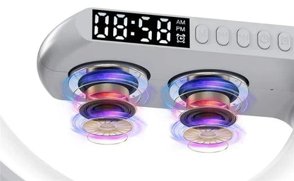 luminária inteligente com led e luz noturna rgb com alto-falante sem fio carregador rápido sem fio de 15w luminária de mesa para quarto criado-mudo ou sala gamer