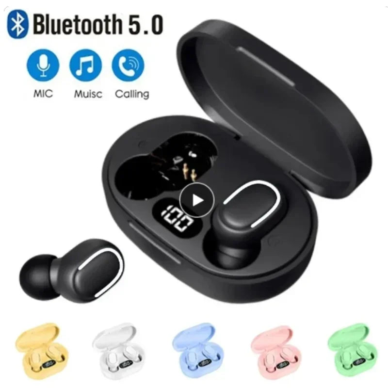 Fones de ouvido sem fio E7S TWS com controle Bluetooth, esportivo à prova d'água