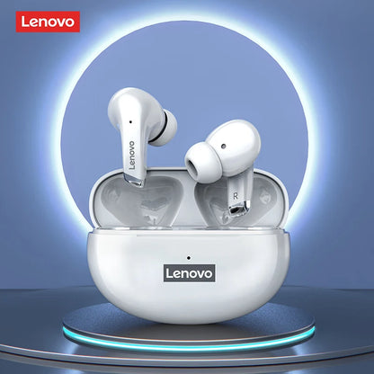 Fone de Ouvido Sem Fio Bluetooth Lenovo LP5 Original TWS com Longa Duração de Bateria, Fone Esportivo, Modo Duplo para Jogos, Chamada em HD, com Microfone.