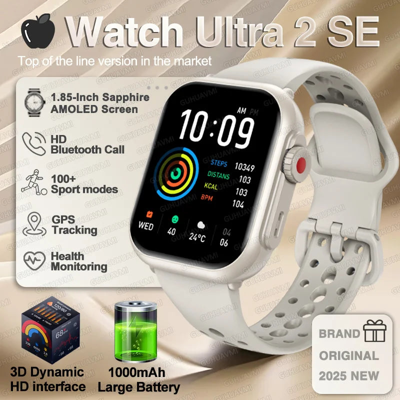 Apple Watch Ultra 2 masculino feminino pulseira inteligente bateria de 1000mAh GPS tela AMOLED chamadas por Bluetooth esportivo à prova d'água