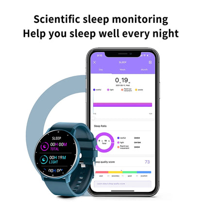 relógio inteligente à prova d’água com monitor de sono, frequência cardíaca, Bluetooth para Android e iOS