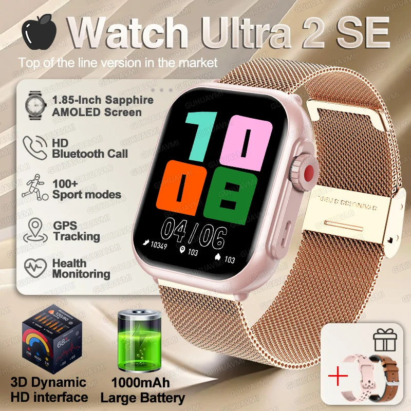 Apple Watch Ultra 2 masculino feminino pulseira inteligente bateria de 1000mAh GPS tela AMOLED chamadas por Bluetooth esportivo à prova d'água