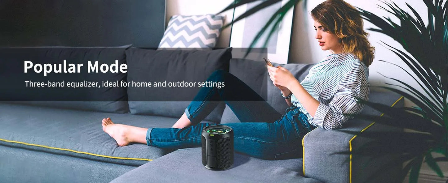 ohayo x3 alto-falante bluetooth portátil 40w, alto-falante sem fio à prova d'água ipx7 com luzes coloridas, entrada tf card/aux, para camping e caminhada