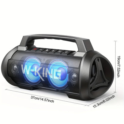 W-KING D10 alto-falante bluetooth portátil, 120W de pico 70W de potência sonora, alto-falante sem fio à prova d'água para uso externo, graves profundos