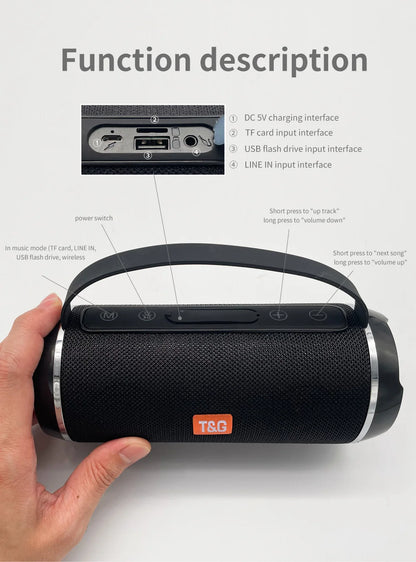 caixa de som bluetooth tg116c caixa de som portátil sem fio potente alto-falante externo com subwoofer centro musical tipo boom box