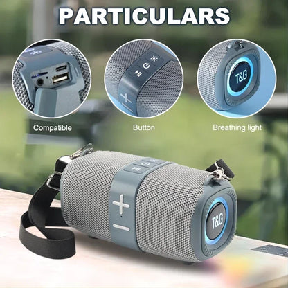 Caixa de som Bluetooth portátil T\&G TG667 com luz de led
