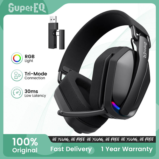 oneodio g19bt headset gamer sem fio 2.4g com microfone transmissor usb/tipo c fones de ouvido over-ear com rgb para ps5/ps4/pc/celular