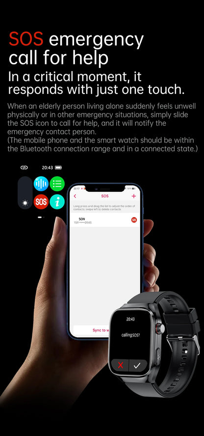 novo smartwatch 2025 ECG+PPG análise precisa de ácido úrico pressão arterial análise corporal de órgãos chamadas em HD