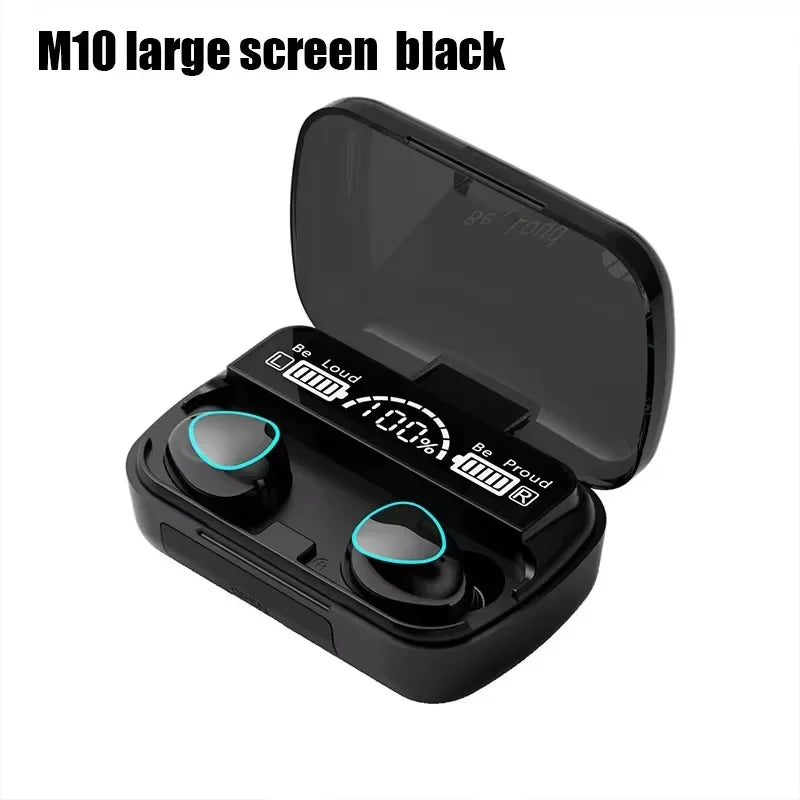 Fone de ouvido Bluetooth M41 sem fio com tela digital Smart Touch e luz colorida com sucção magnética