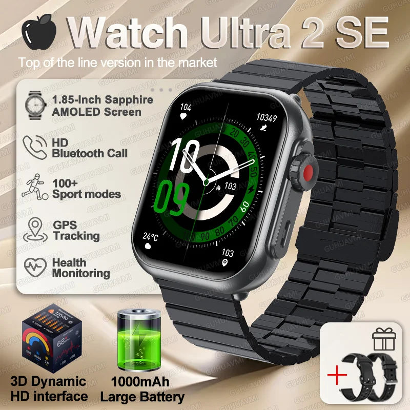 Apple Watch Ultra 2 masculino feminino pulseira inteligente bateria de 1000mAh GPS tela AMOLED chamadas por Bluetooth esportivo à prova d'água
