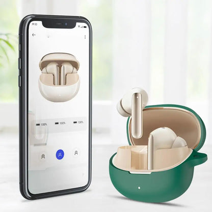 capa de fone de ouvido QCY Melobuds Pro bluetooth capa de silicone antiderrapante à prova de poeira estojo de carregamento capa de silicone