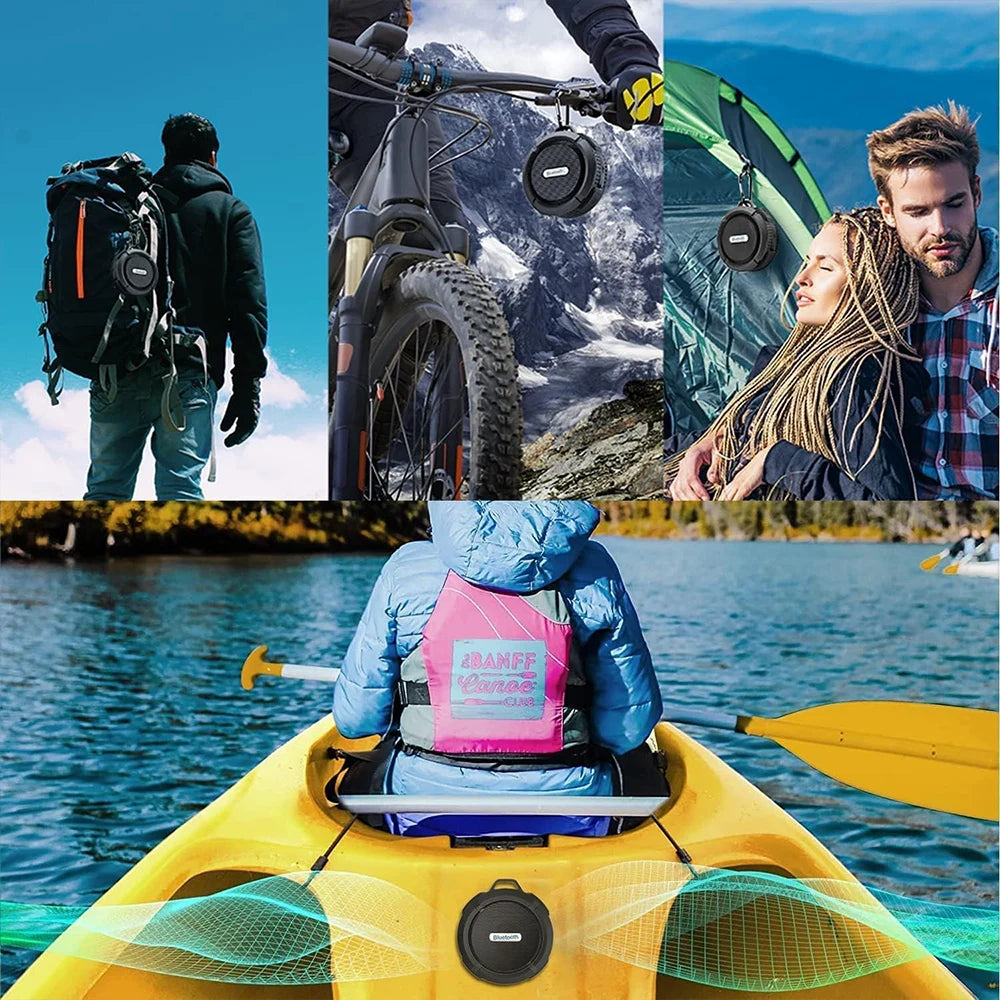 Alto-falante bluetooth portátil à prova d’água, mini speaker sem fio para chuveiro e viagens com subwoofer, ideal para esportes, piscina, praia e trilhas