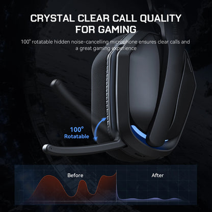 oneodio g19bt headset gamer sem fio 2.4g com microfone transmissor usb/tipo c fones de ouvido over-ear com rgb para ps5/ps4/pc/celular