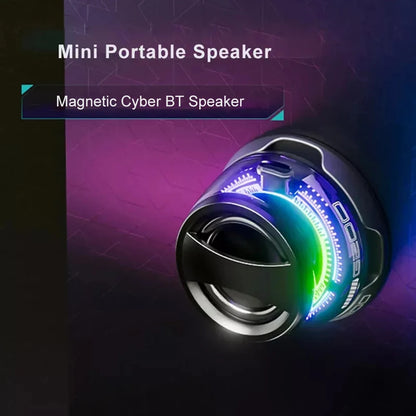novo alto-falante bluetooth com luz multicolorida rgb e suporte magnético para celular alto-falante estéreo mini para viagem com luz rgb