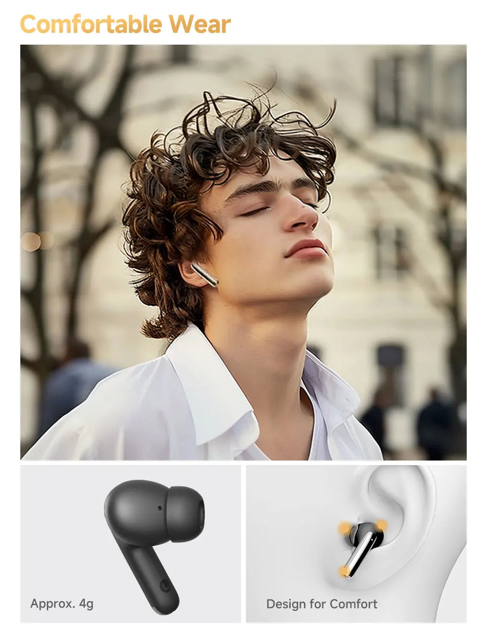 fone de ouvido sem fio QCY MeloBuds Pro ANC bluetooth 5.3 áudio de alta resolução com LDAC earbuds com cancelamento de ruído ativo de 46dB headphones