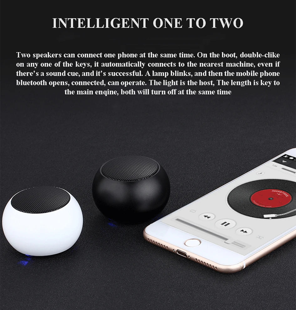 caixa de som bluetooth sem fio 5.3 portátil tws pequena metal aço cinza pesado subwoofer mini estéreo bluetooth para uso ao ar livre