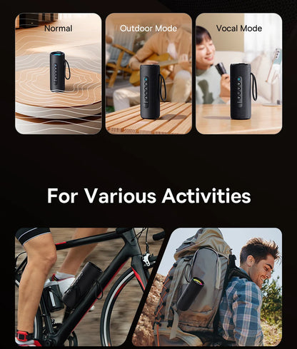 Caixa de Som Portátil Baseus AeQur VO20 para Camping, Bluetooth 5.3, Graves Potentes, 15 Horas de Reprodução, Mini Caixa de Som Sem Fio para Uso Externo, IPX5