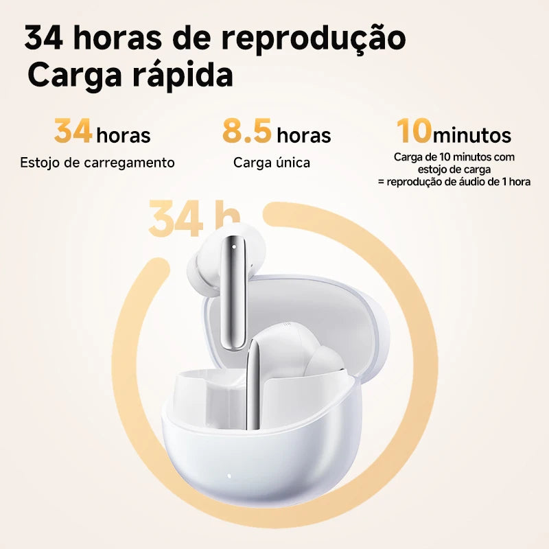 fone de ouvido sem fio QCY MeloBuds Pro ANC bluetooth 5.3 áudio de alta resolução com LDAC earbuds com cancelamento de ruído ativo de 46dB headphones