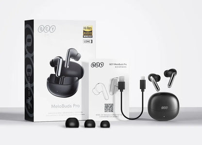 fone de ouvido sem fio QCY MeloBuds Pro ANC bluetooth 5.3 áudio de alta resolução com LDAC earbuds com cancelamento de ruído ativo de 46dB headphones