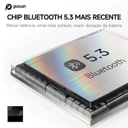 Fones de ouvido Bluetooth Picun B8 com 120 horas de reprodução, modo Bluetooth 3EQ sem fio, baixa latência, chamadas viva-voz, fones de ouvido sobre a orelha