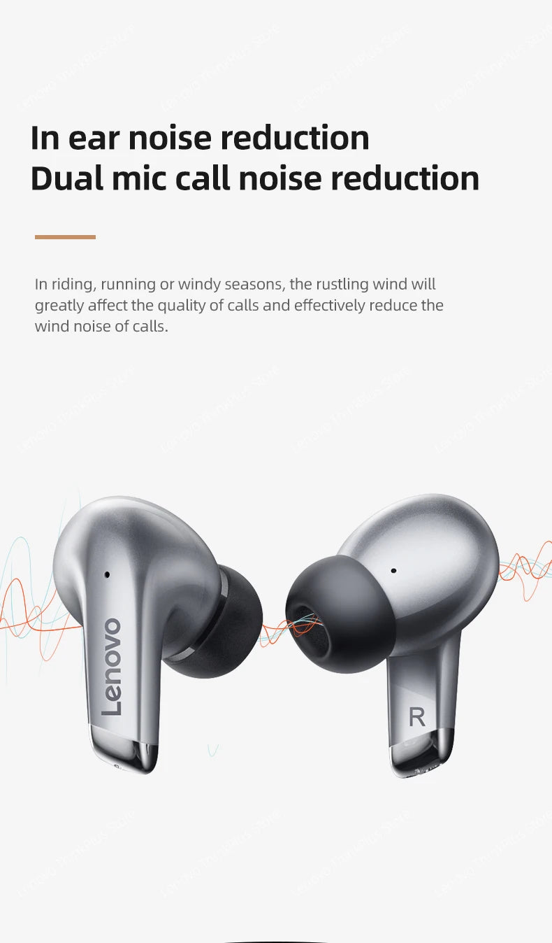 Fone de Ouvido Sem Fio Bluetooth Lenovo LP5 Original TWS com Longa Duração de Bateria, Fone Esportivo, Modo Duplo para Jogos, Chamada em HD, com Microfone.