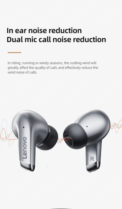 Fone de Ouvido Sem Fio Bluetooth Lenovo LP5 Original TWS com Longa Duração de Bateria, Fone Esportivo, Modo Duplo para Jogos, Chamada em HD, com Microfone.