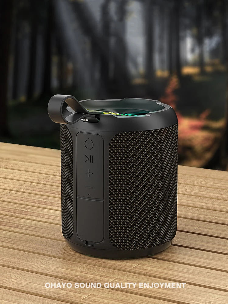 ohayo x3 alto-falante bluetooth portátil 40w, alto-falante sem fio à prova d'água ipx7 com luzes coloridas, entrada tf card/aux, para camping e caminhada