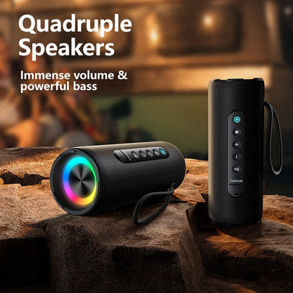 Caixa de Som Portátil Baseus AeQur VO20 para Camping, Bluetooth 5.3, Graves Potentes, 15 Horas de Reprodução, Mini Caixa de Som Sem Fio para Uso Externo, IPX5