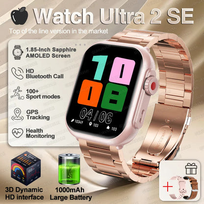 Apple Watch Ultra 2 masculino feminino pulseira inteligente bateria de 1000mAh GPS tela AMOLED chamadas por Bluetooth esportivo à prova d'água