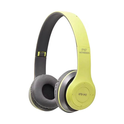 Fone de Ouvido Estéreo P47 – Headset Bluetooth 5.0 Dobrável, Sem Fio