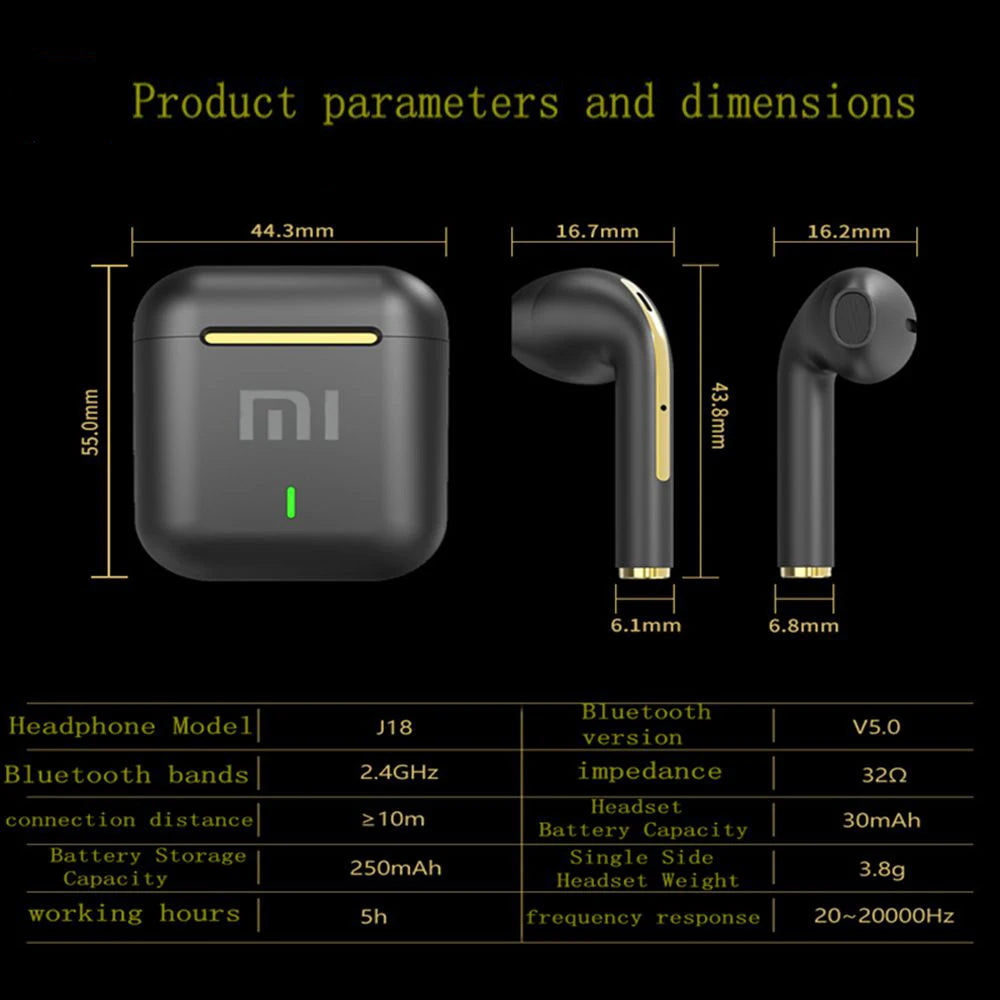 Fones de ouvido sem fio XIAOMI, Bluetooth True Stereo Sport Game TWS
