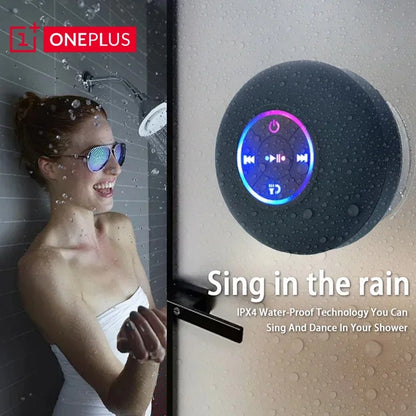 oneplus caixa de som bluetooth à prova d’água para banheiro com led ventosa grande mini portátil alto-falante estéreo para esportes ao ar livre