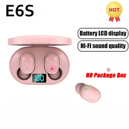 E6s sem fio bluetooth fones de ouvido tws bluetooth fone de ouvido sem fio com cancelamento de ruído
