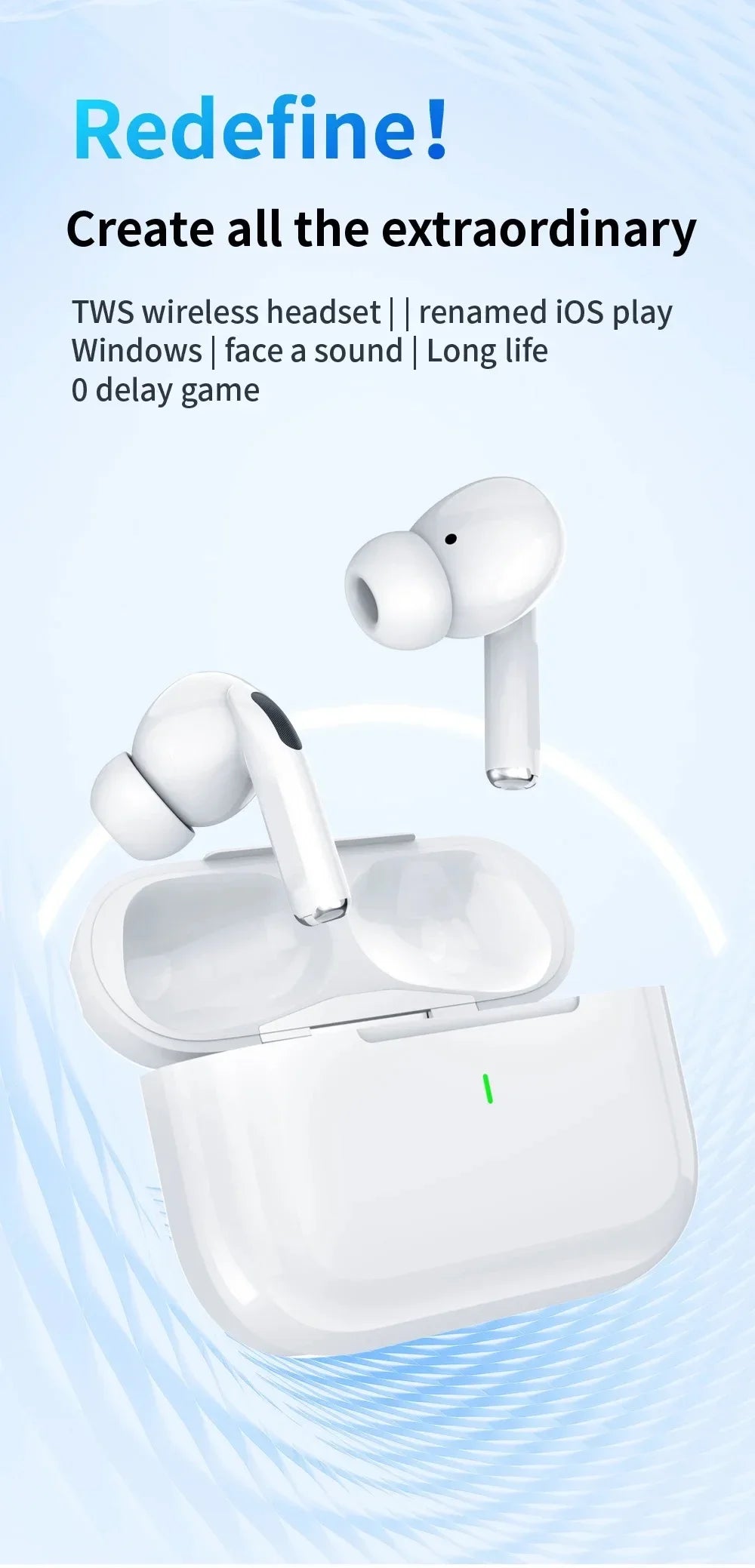 fone bluetooth New Air Pro 2025 bluetooth 5.3 auriculares earbuds headset gamer para iPhone Apple Xiaomi celular Android