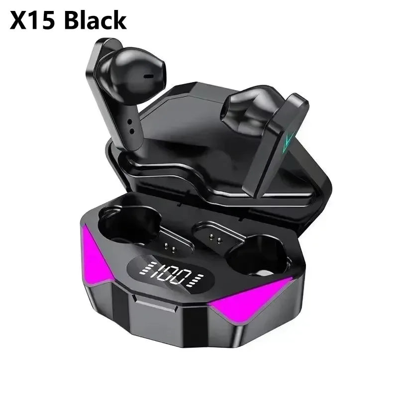 Fone de ouvido Bluetooth M41 sem fio com tela digital Smart Touch e luz colorida com sucção magnética