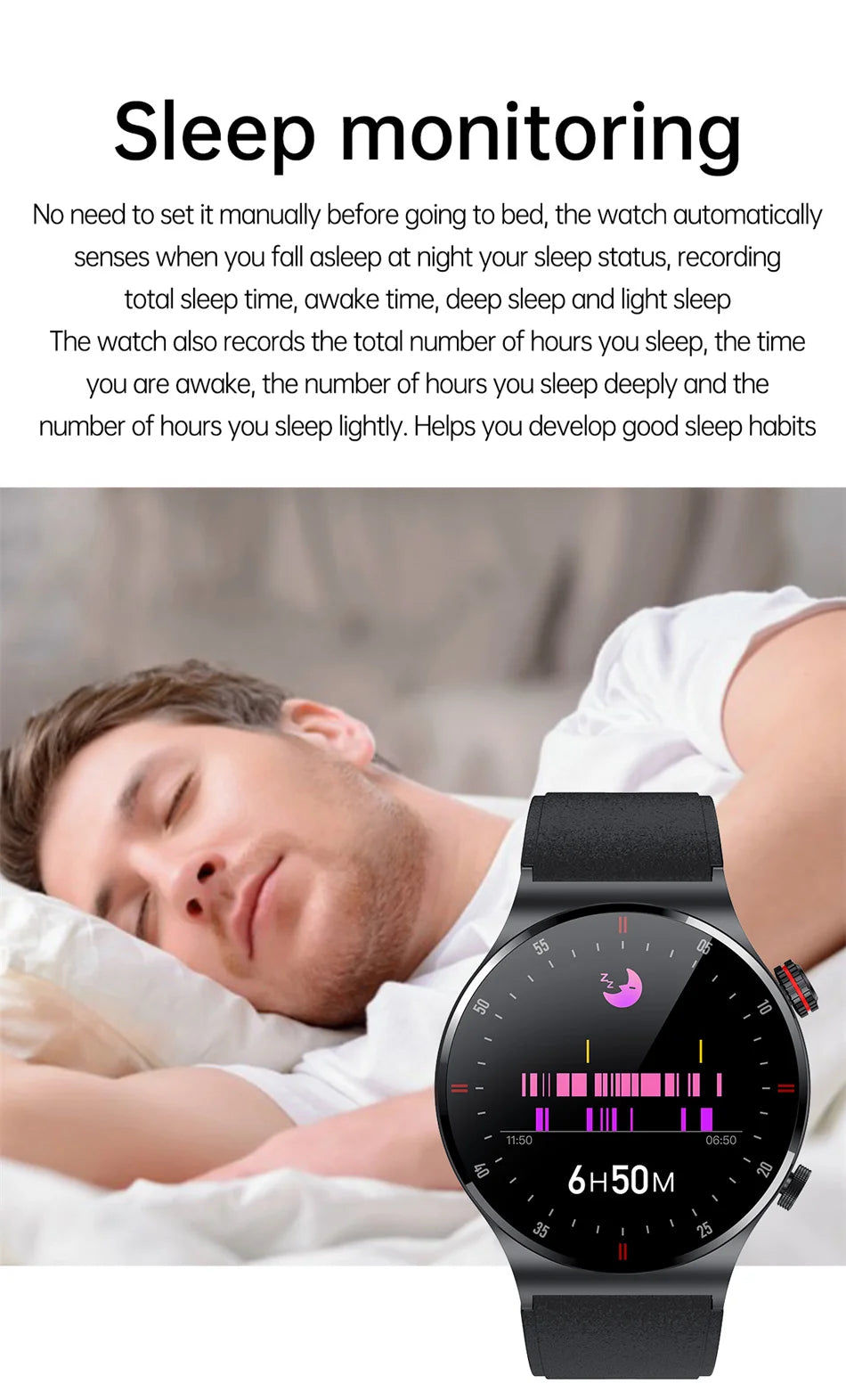 relógio inteligente masculino com chamadas via Bluetooth e NFC, tela colorida HD AMOLED 390×390, botão rotativo, rastreador fitness, à prova d’água IP68