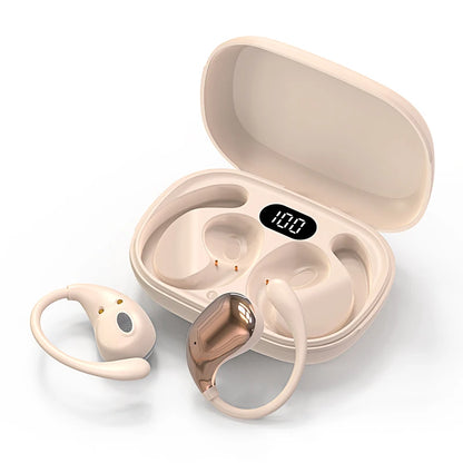 fones de ouvido bluetooth 5.4 com gancho para orelha tws sem fio fones hifi estéreo fones à prova d’água headset com display led longa autonomia earbuds com toque