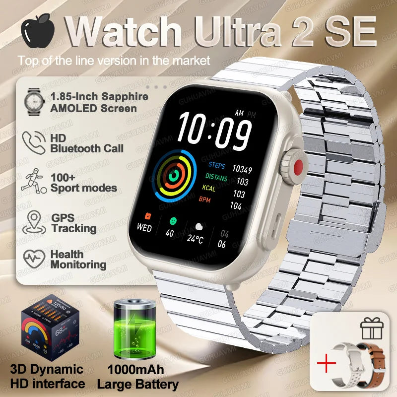 Apple Watch Ultra 2 masculino feminino pulseira inteligente bateria de 1000mAh GPS tela AMOLED chamadas por Bluetooth esportivo à prova d'água
